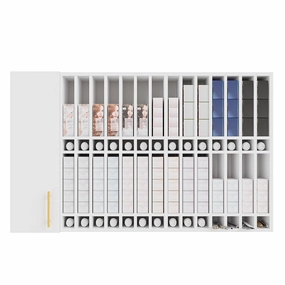 Professional Hair Color Organizer Rack, Salon Hair Color Tube Storage Cabinet with Adjustable Shelves, Wall Mounted Station for Salon Display, White