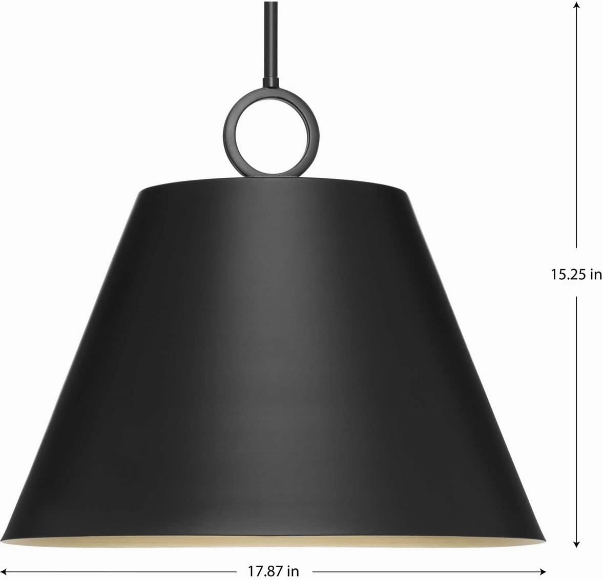 Progress Lighting Parkhurst Collection 18 in. 3-Light Matte Black Pendant