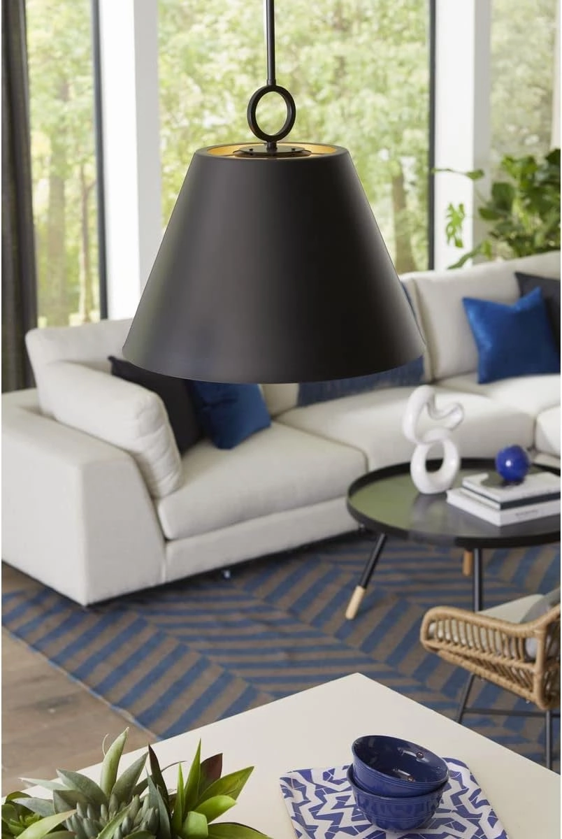 Progress Lighting Parkhurst Collection 18 in. 3-Light Matte Black Pendant