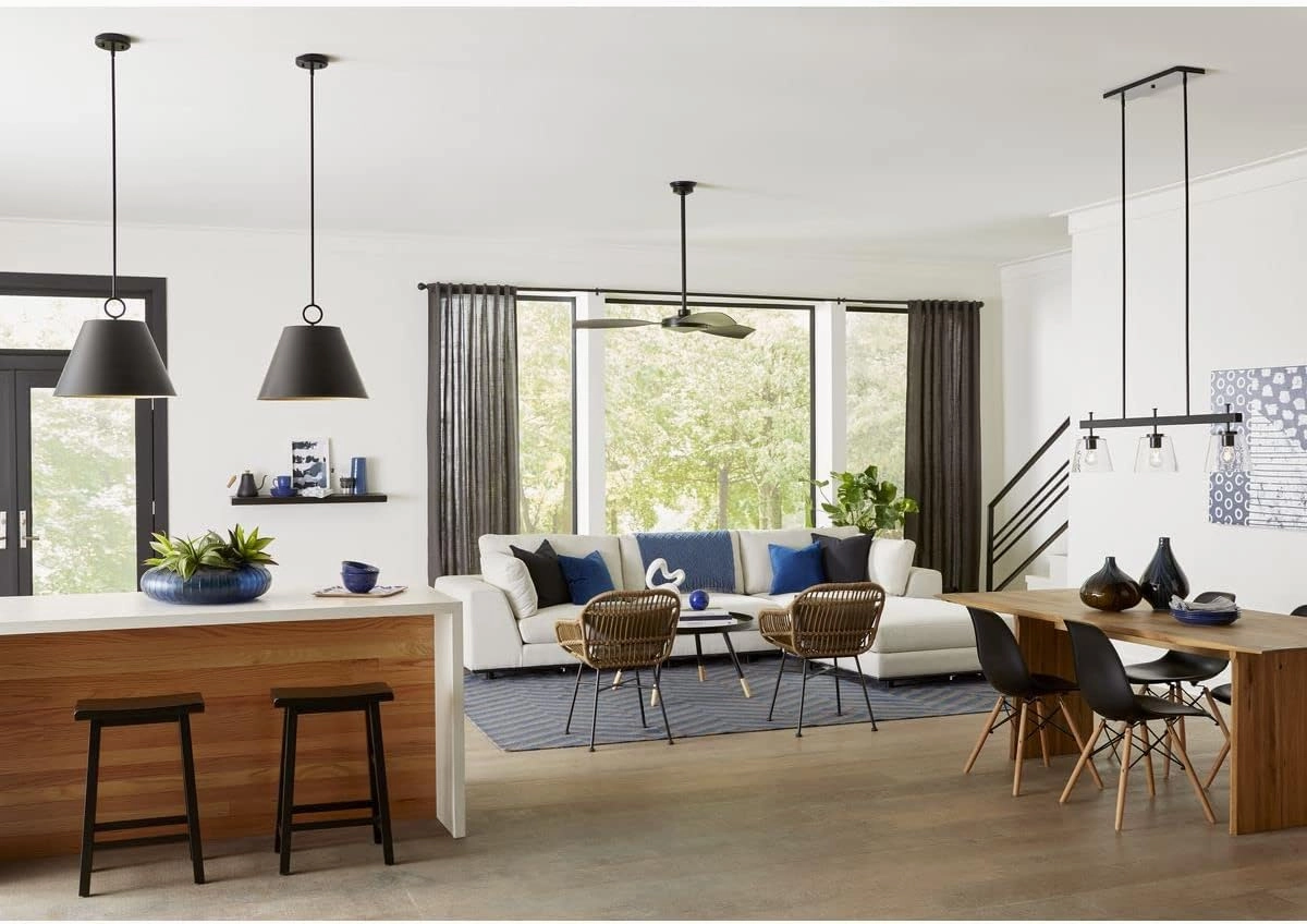 Progress Lighting Parkhurst Collection 18 in. 3-Light Matte Black Pendant