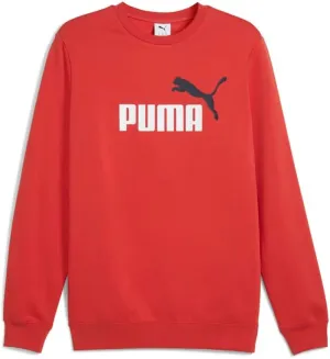 PUMA Mens Essentials 2 Color No. 1 Logo Crew Neck Sweatshirt Casual - Red - Size S