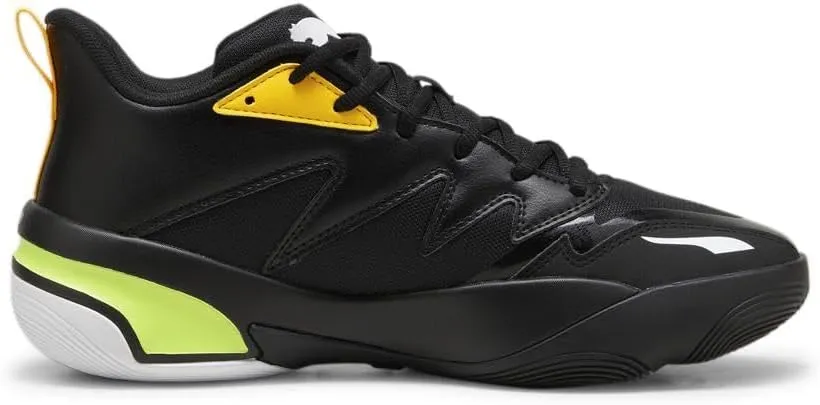 PUMA Men's Genetics Basketball Shoes, Black-for All Time Red, 14