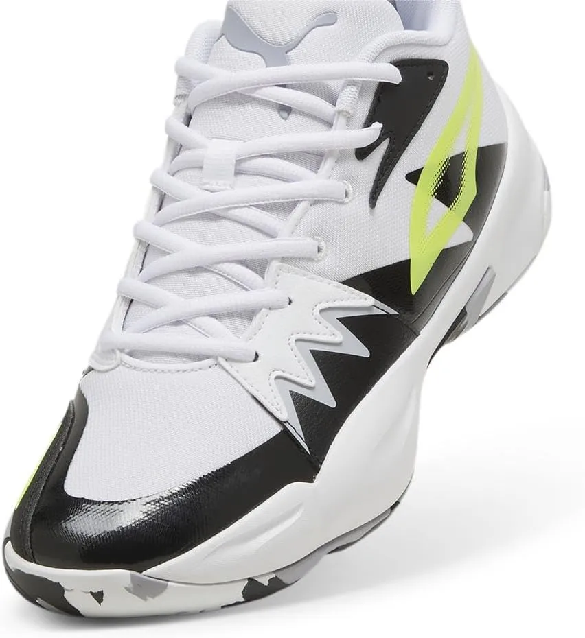 PUMA Men's Genetics Basketball Shoes, Black-for All Time Red, 14