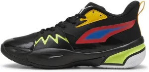 PUMA Men's Genetics Basketball Shoes, Black-for All Time Red, 14