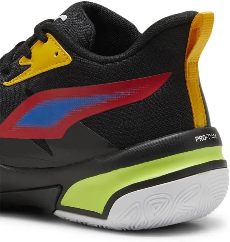 PUMA Men's Genetics Basketball Shoes, Black-for All Time Red, 14