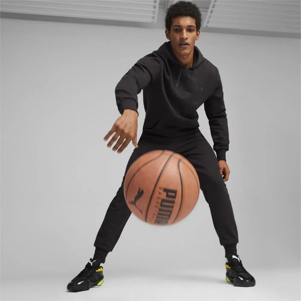 PUMA Men's Genetics Basketball Shoes, Black-for All Time Red, 14