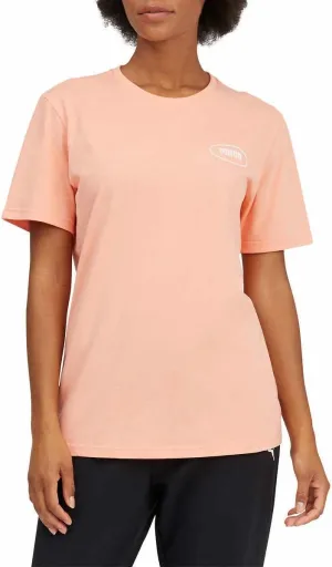 PUMA Womens Boyfriend Logo Tee Shirt (Pink, Small)