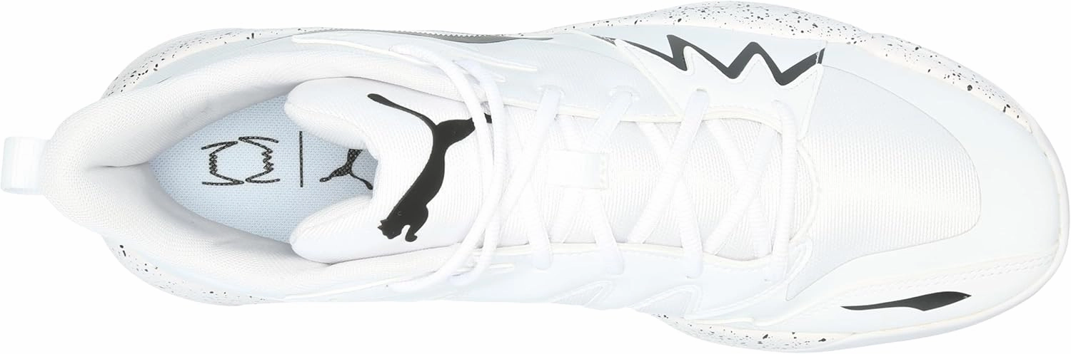 PUMA Men's Genetics Basketball Shoes, Black-for All Time Red, 14