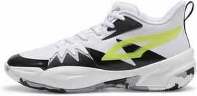 PUMA Men's Genetics Basketball Shoes, Black-for All Time Red, 14
