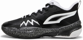 PUMA Men's Genetics Basketball Shoes, Black-for All Time Red, 14