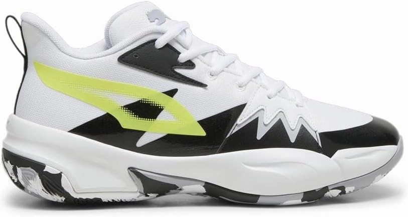 PUMA Men's Genetics Basketball Shoes, Black-for All Time Red, 14