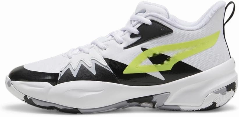 PUMA Men's Genetics Basketball Shoes, Black-for All Time Red, 14