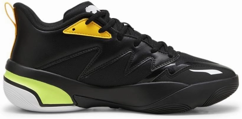PUMA Men's Genetics Basketball Shoes, Black-for All Time Red, 14