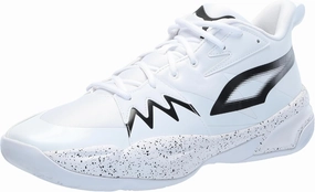 PUMA Men's Genetics Basketball Shoes, Black-for All Time Red, 14