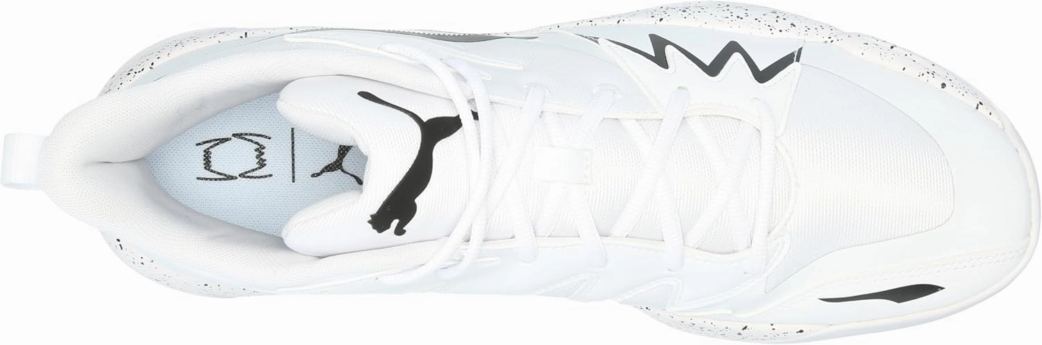 PUMA Men's Genetics Basketball Shoes, Black-for All Time Red, 14