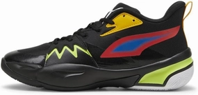 PUMA Men's Genetics Basketball Shoes, Black-for All Time Red, 14