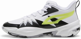 PUMA Men's Genetics Basketball Shoes, Black-for All Time Red, 14