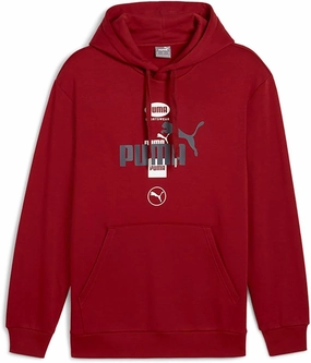 PUMA Mens Power Graphic Hoodie Casual Outerwear Casual - Red - Size M