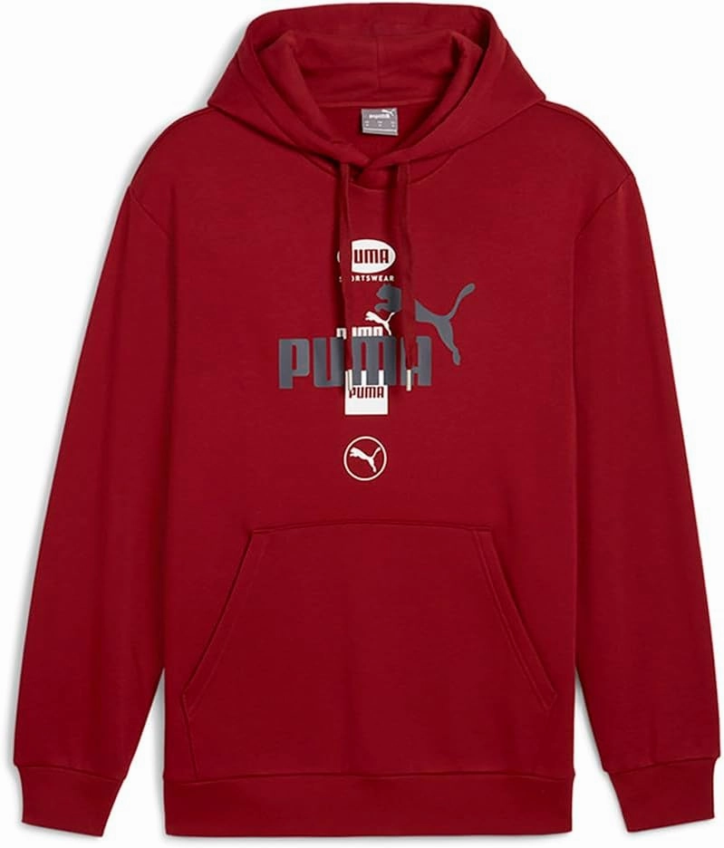 PUMA Mens Power Graphic Hoodie Casual Outerwear Casual - Red - Size M