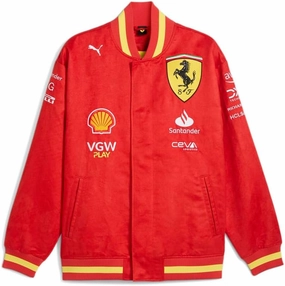 PUMA Mens Sf Team Varsity Jacket Athletic Outerwear Casual - Red - Size XXL