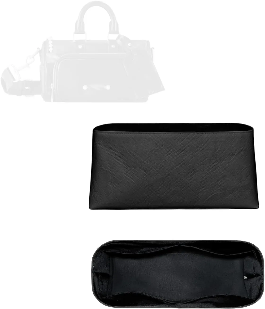 Purse Organizer Insert, Inner Liner Bag Organizer Insert Fit for LV Keepall Cargo25 Dupont Paper Inside Storage Bag In Bag (Style-01, Keepall Cargo25)