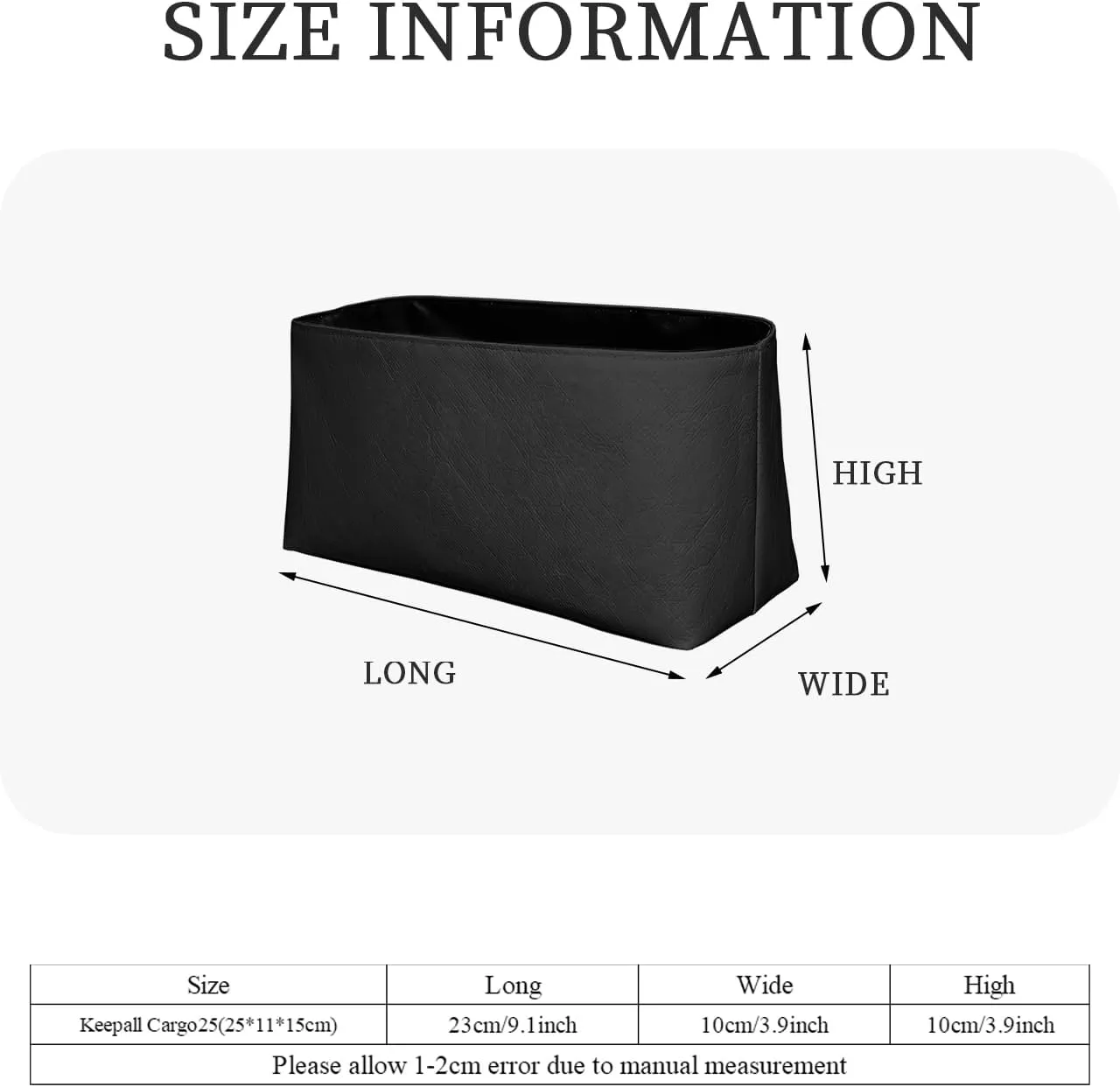 Purse Organizer Insert, Inner Liner Bag Organizer Insert Fit for LV Keepall Cargo25 Dupont Paper Inside Storage Bag In Bag (Style-01, Keepall Cargo25)