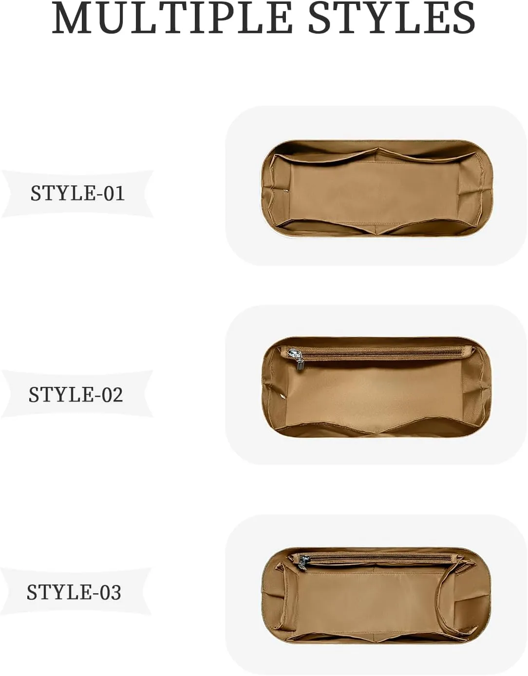 Purse Organizer Insert, Lightweight Inside Storage Bag Insert Fit for Loewe Flamenco Mini/M Dupont Paper Inner Liner Makeup Bag Organizer Insert (Style-02, M)