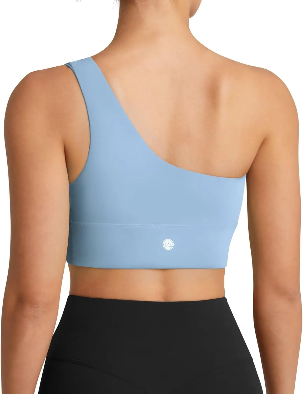 QUEENIEKE Womens One Shoulder Sports Bra Workout Strap Yoga Bras Cute Low Support Tops