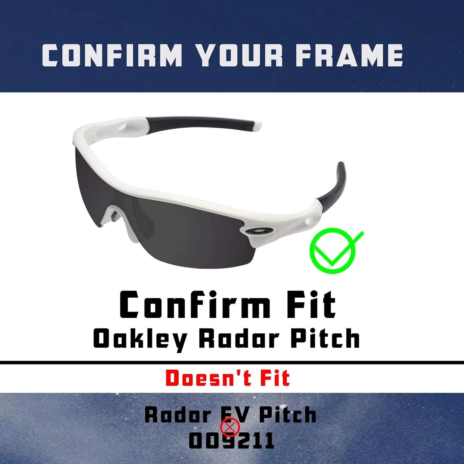 Radar Pitch Lenses Replacement for Oakley Sunglass Polarized