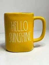 Rae Dunn by Magenta HELLO SUNSHINE yellow LL Coffee Mug