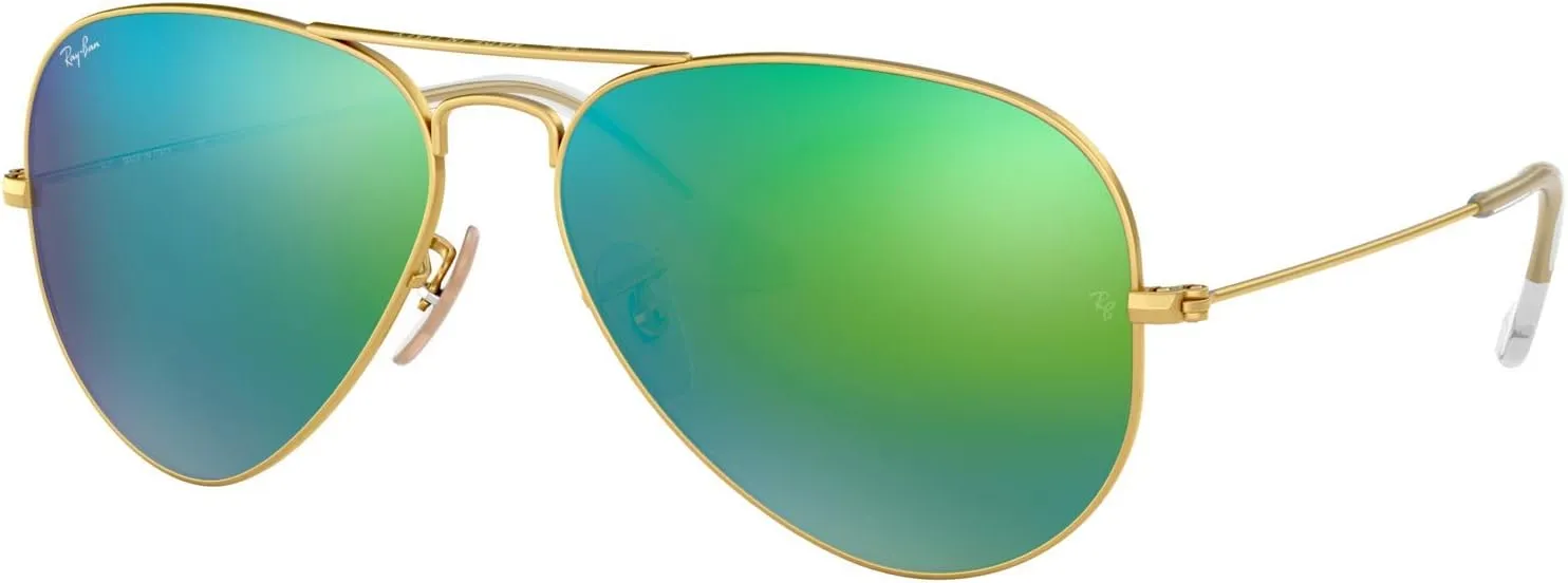 Ray-Ban RB3025 Classic Aviator Sunglasses, Gold Matte, 62 mm