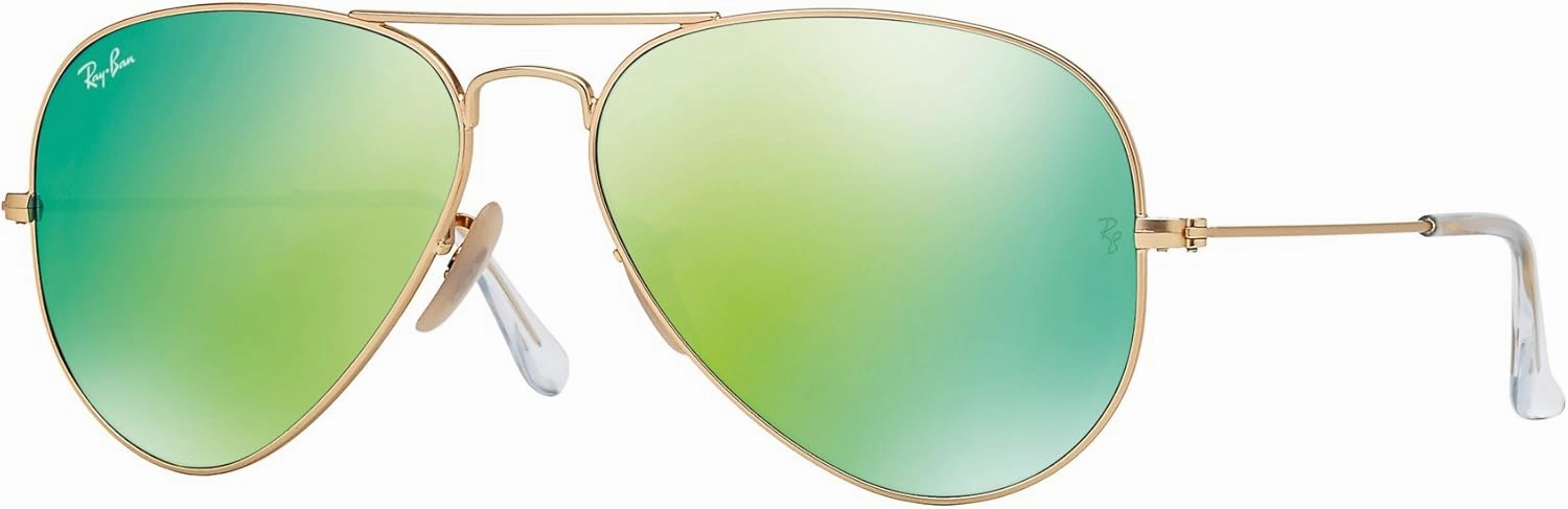 Ray-Ban RB3025 112/19 Aviator Matte Gold Frame/Green Flesh Lens 55mm