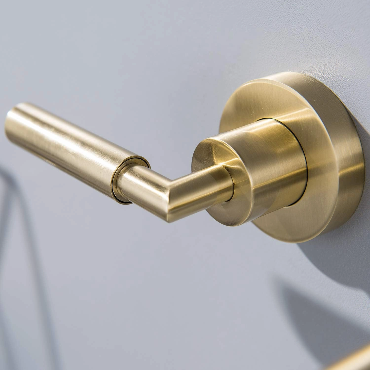 RBROHANT Brushed Gold Wall Mount Bathroom Faucet, Wall Mounted Sink Faucet, Dual Handle, Solid Brass, Rough-in Valve Included