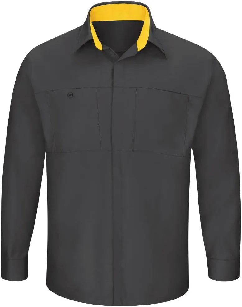 Red Kap Men's Long Sleeve Performance Plus Shop Shirt with Oilblok Technology