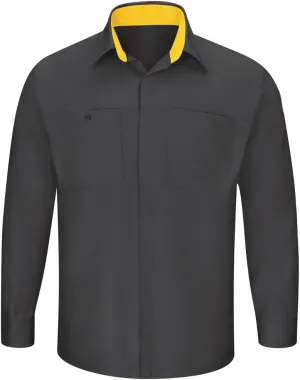 Red Kap Men's Long Sleeve Performance Plus Shop Shirt with Oilblok Technology