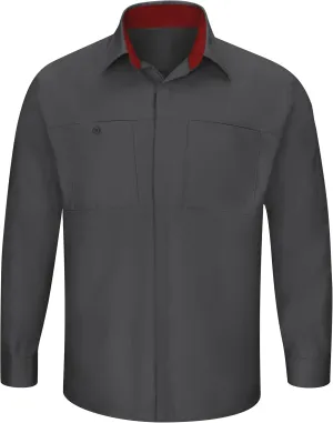 Red Kap Men's Long Sleeve Performance Plus Shop Shirt with Oilblok Technology