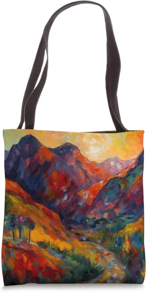 Red Rocks Mountain Impressionist Landscape Painting Art Tote Bag