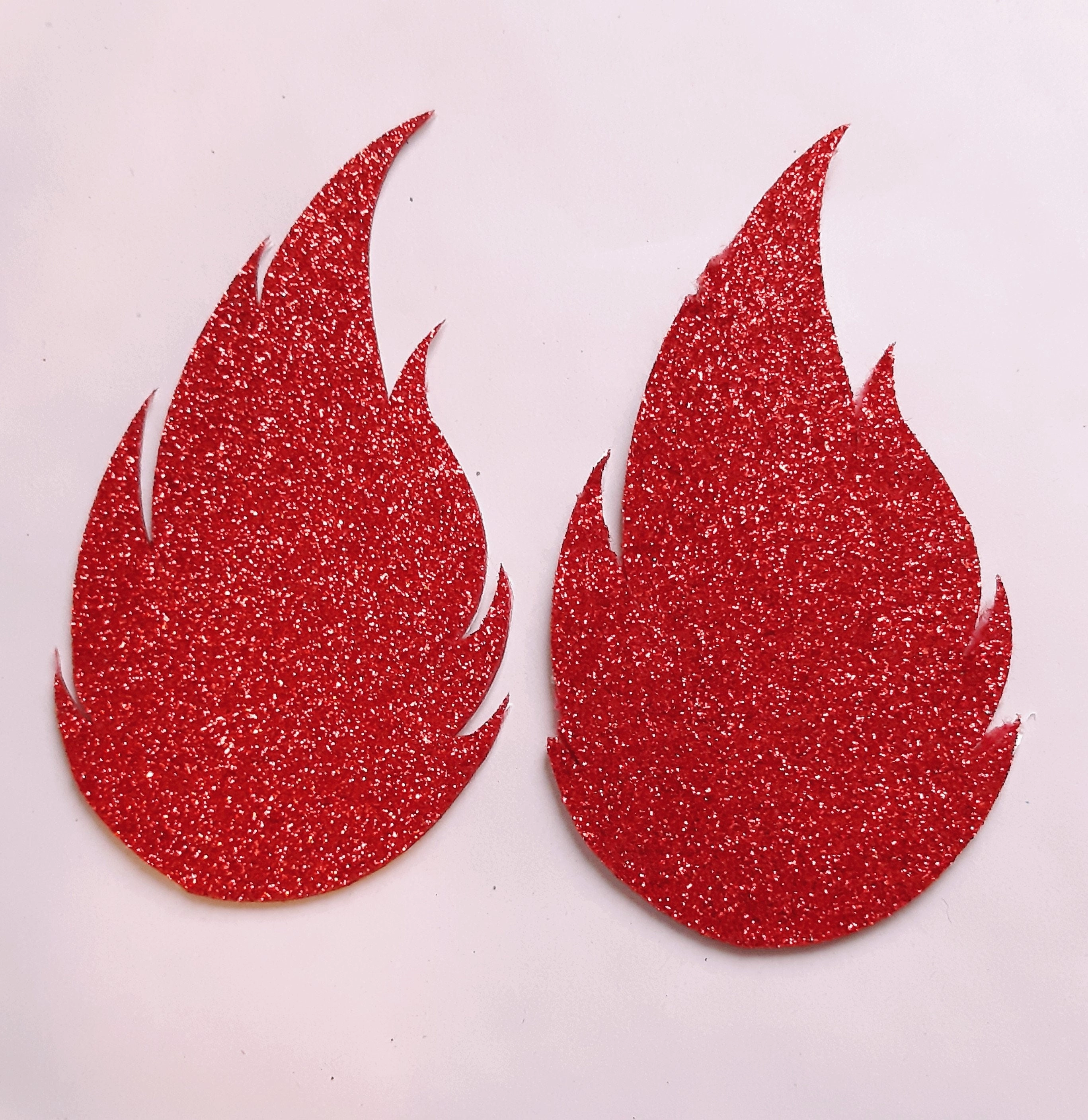 Red Glitter Flames 4 Nipple Pasties Flames Body Stickers