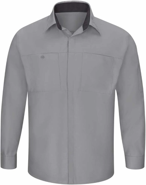 Red Kap Men's Long Sleeve Performance Plus Shop Shirt with Oilblok Technology