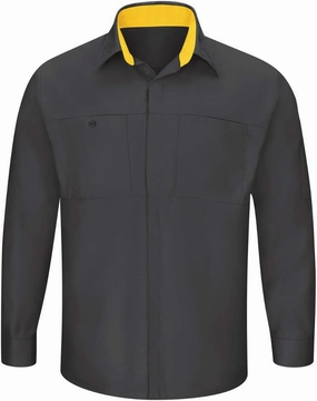 Red Kap Men's Long Sleeve Performance Plus Shop Shirt with Oilblok Technology