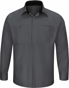 Red Kap Men's Long Sleeve Performance Plus Shop Shirt with Oilblok Technology