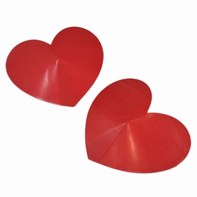 Red Latex Heart Shaped Nipple Pasties/Nipple Covers