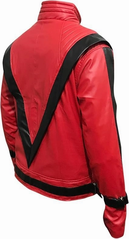 Red Leather Jacket For Boys - Kids Thriller Jacket