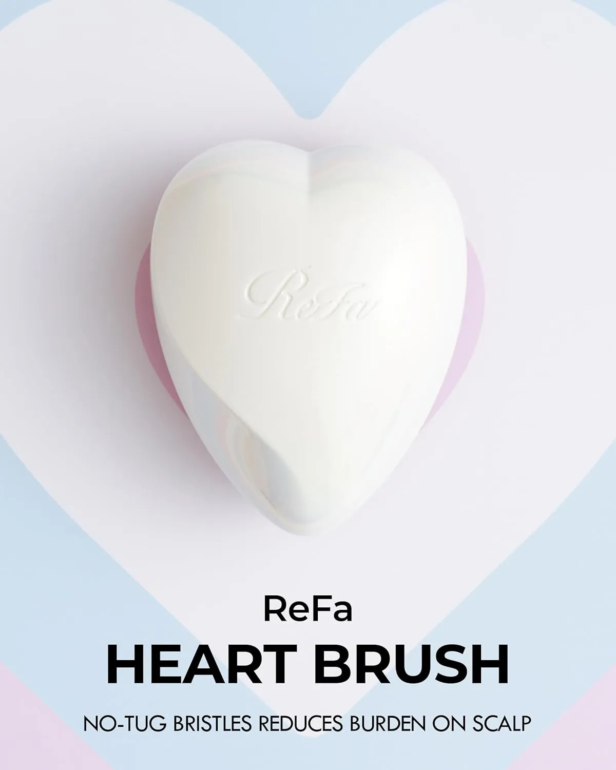 ReFa HEART BRUSH Aurora White Hair Brush for Women and Men, Heart Shaped, No Tangle, Travel Size, Small, for Thick Hair, Hair Detangler, Shining Pin Technology
