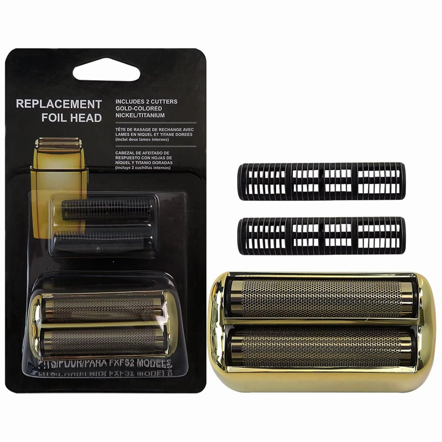 Replacement Foil and Cutters for PRO Double Foil Shaver, Replacement Foil for PRO FXFS2 Shaver, (Gold)