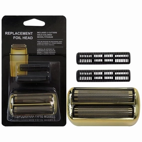 Replacement Foil and Cutters for PRO Double Foil Shaver, Replacement Foil for PRO FXFS2 Shaver, (Gold)