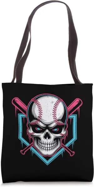 Respect The Drip Baseball Skull Crossed Bats Home Plate Boys Tote Bag