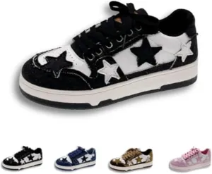 Retro Cool Star Chunky Sneakers for Women Trendy Casual Aesthetic Platform Skate Walking Shoes