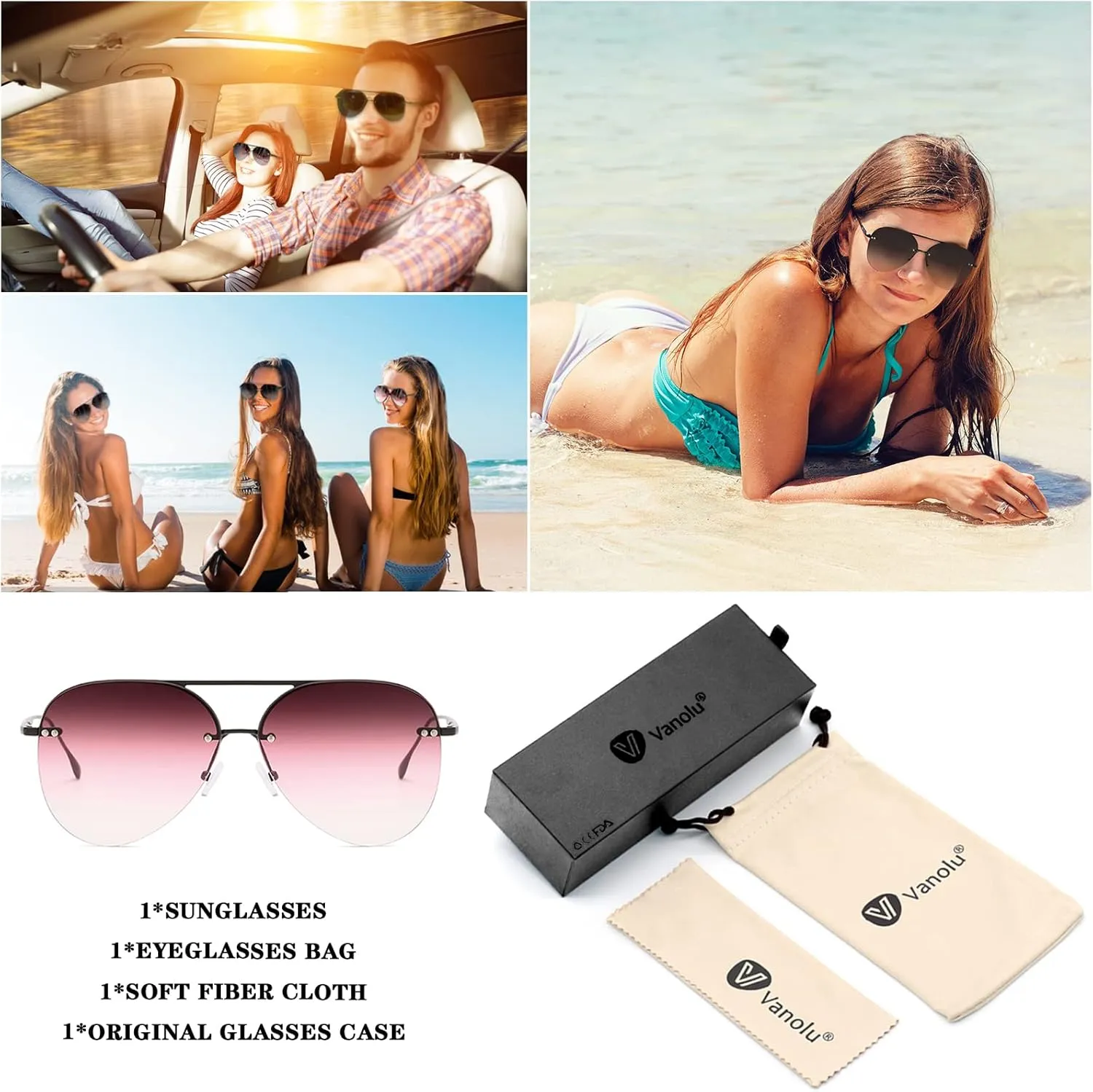 Retro Rimless Women Aviator Sunglasses Classic Lady Oversized Sun Glasses black Gradient Mirrored Lens Bold Shades