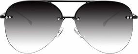 Retro Rimless Women Aviator Sunglasses Classic Lady Oversized Sun Glasses black Gradient Mirrored Lens Bold Shades
